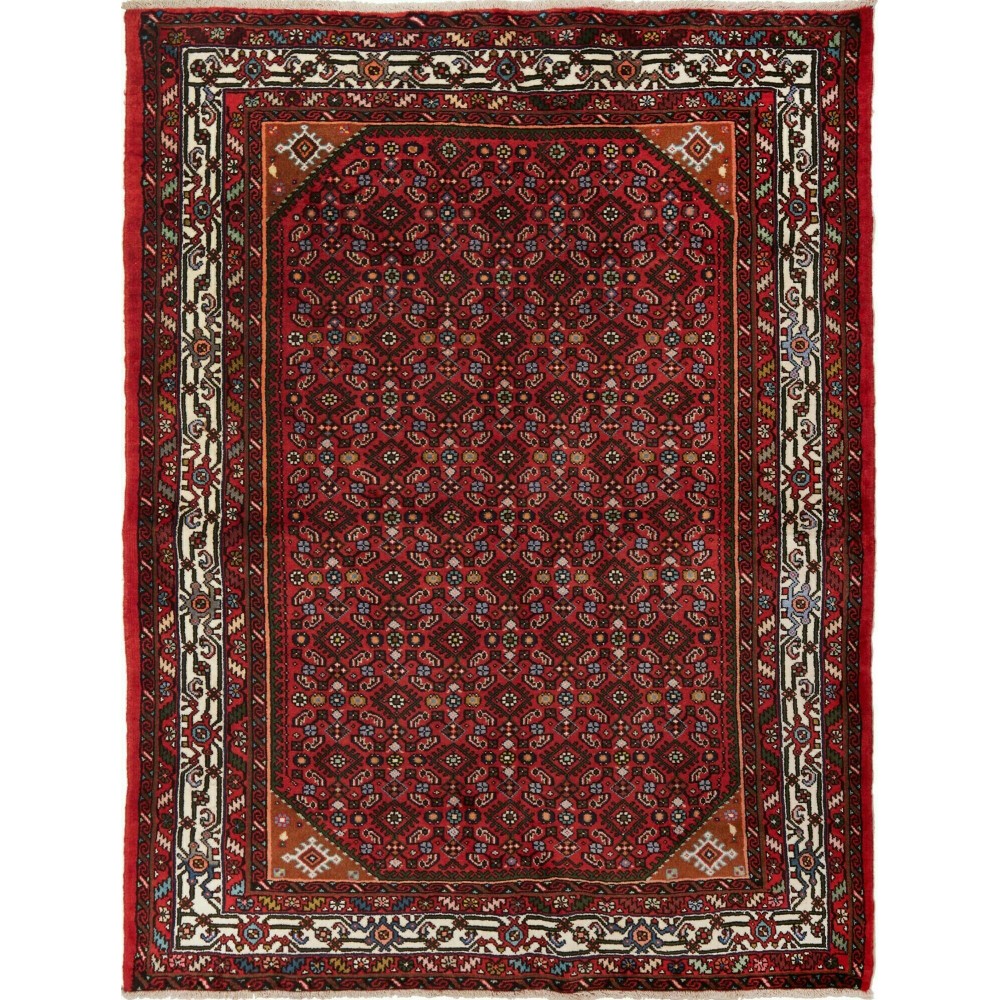 Tappeto Hamadan Persia marrone beige 150x198 Tappeto Hamadan Persia marrone beige 150x198