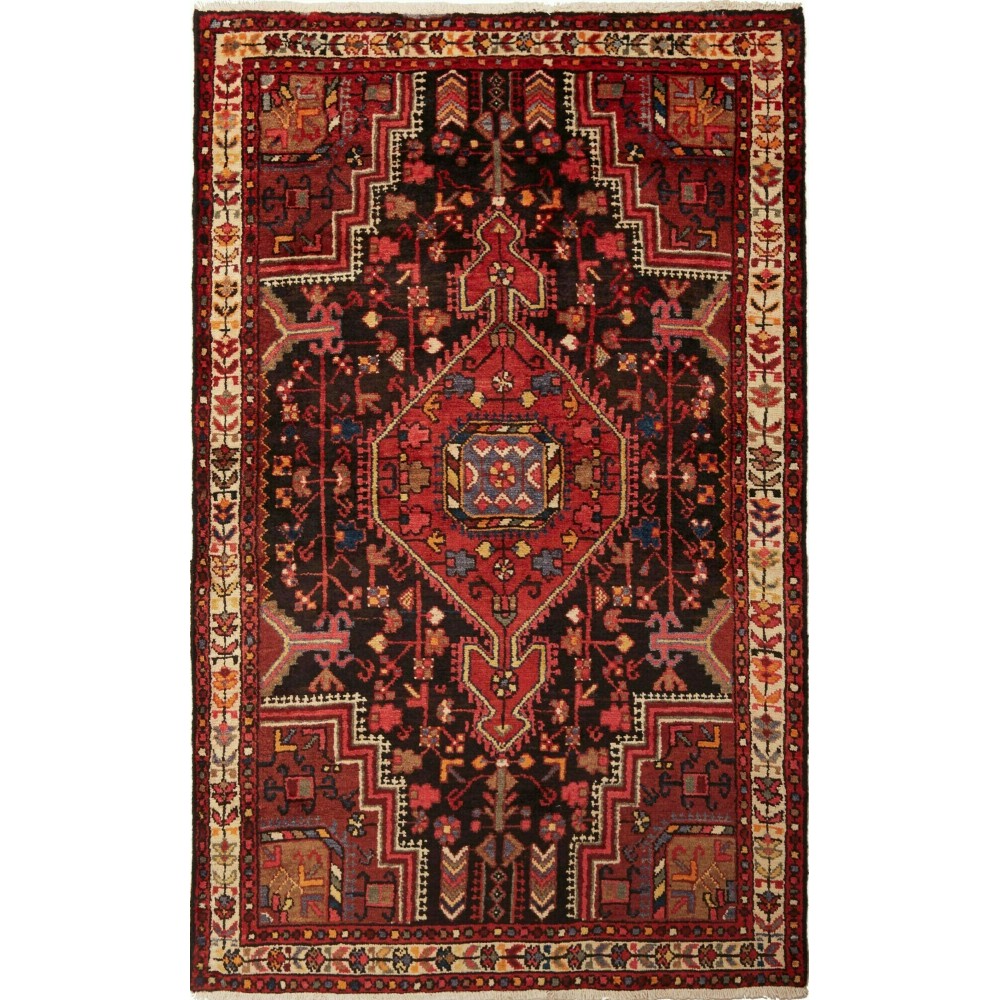 Tappeto Hamadan Persia marrone blu 120x193 Tappeto Hamadan Persia marrone blu 120x193