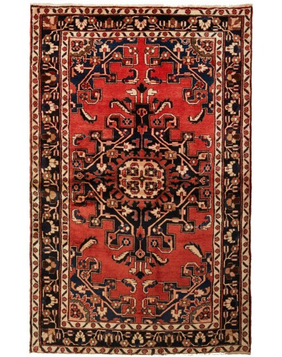 Tappeto Hamadan Persia marrone giallo 132x195