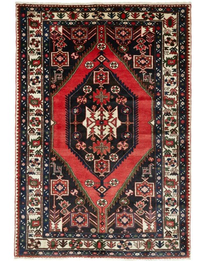 Tappeto Hamadan Persia marrone rosso 142x202