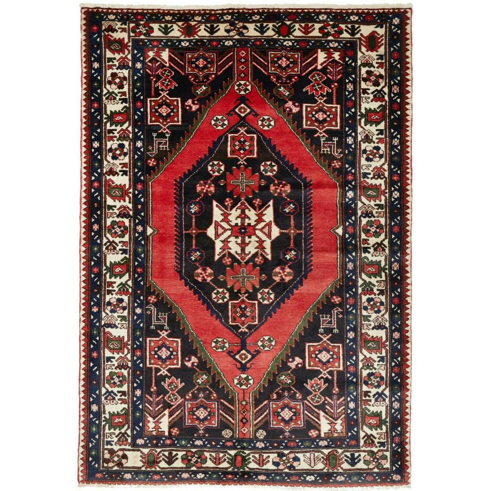 Tappeto Hamadan Persia marrone rosso 142x202 Tappeto Hamadan Persia marrone rosso 142x202