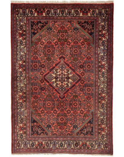 Tappeto Hamadan Persia marrone arancione 130x190