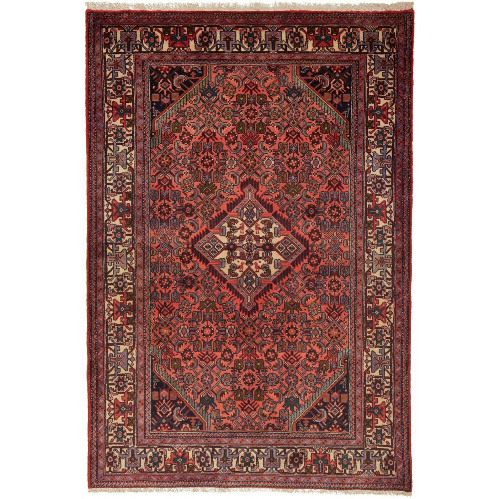 Tappeto Hamadan Persia marrone arancione 130x190 Tappeto Hamadan Persia marrone arancione 130x190