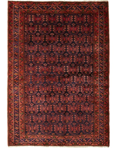 Tappeto Hamadan Persia grigio rosso 140x198