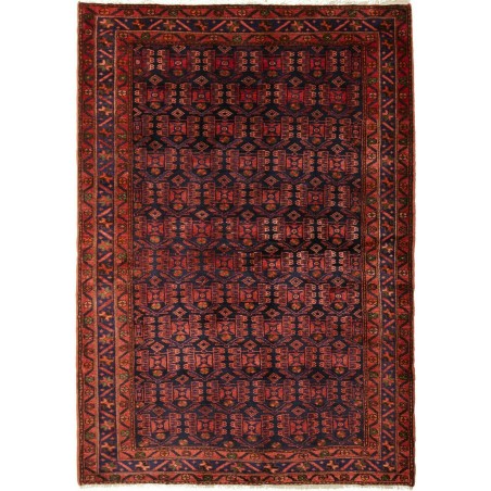 Tappeto Hamadan Persia grigio rosso 140x198