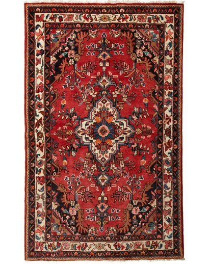 Tappeto Hamadan Persia marrone giallo 131x216