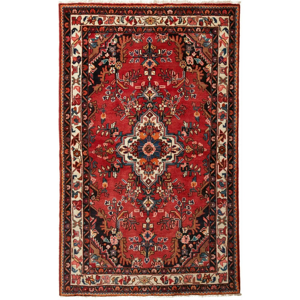 Tappeto Hamadan Persia marrone giallo 131x216 Tappeto Hamadan Persia marrone giallo 131x216