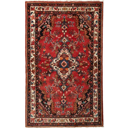Tappeto Hamadan Persia marrone giallo 131x216