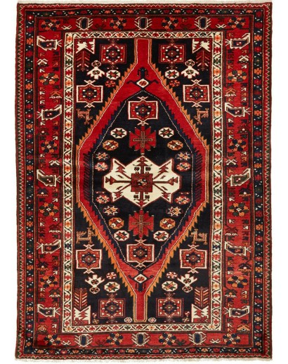Tappeto Hamadan Persia blu giallo 152x216