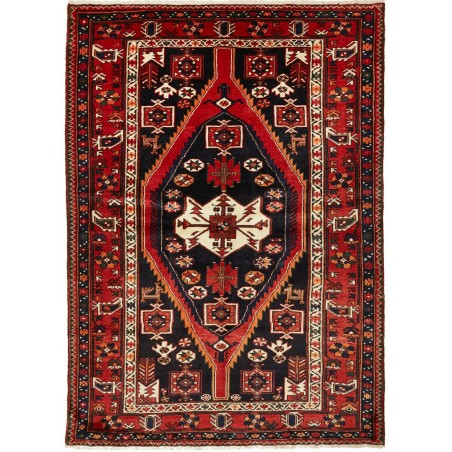Tappeto Hamadan Persia blu giallo 152x216