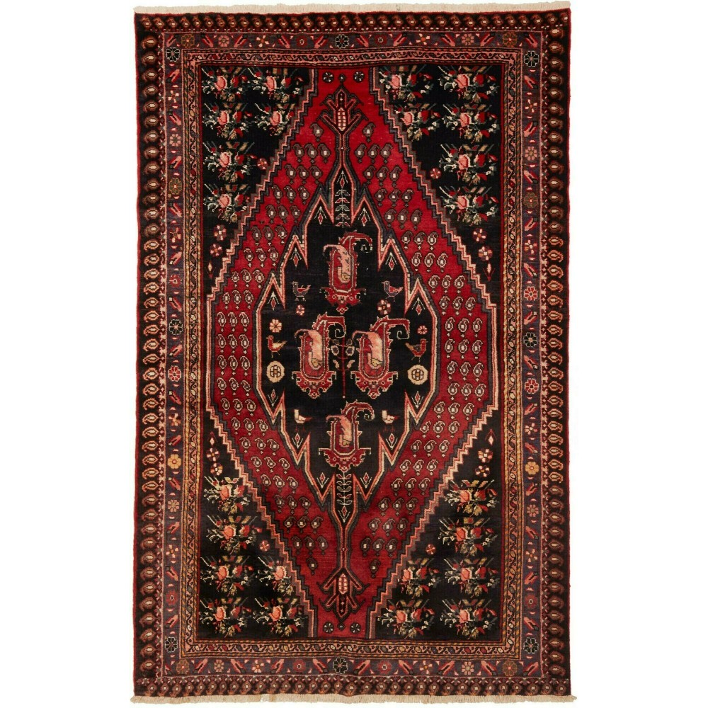 Tappeto Hamadan Persia blu marrone 145x226 Tappeto Hamadan Persia blu marrone 145x226