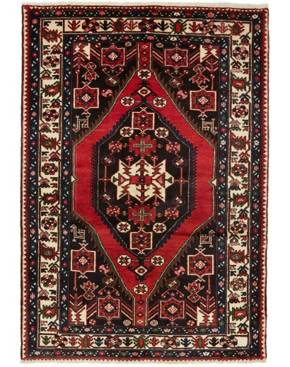 Tappeto Hamadan Persia marrone giallo 138x203