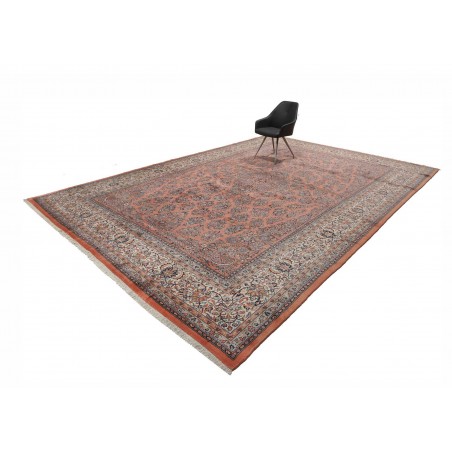 Tappeto Sarough Persia azzurro bianco 338x486