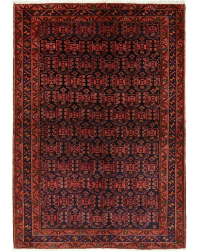 Tappeto Hamadan Persia blu rosso 143x200