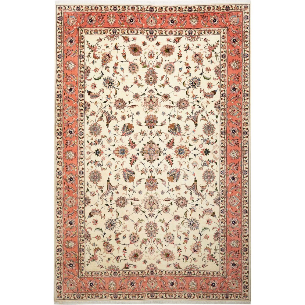 Tappeto Tabriz 50 Raj Persia giallo grigio 202x308