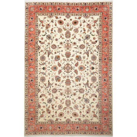 Tappeto Tabriz 50 Raj Persia giallo grigio 202x308