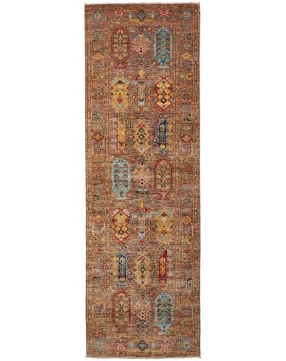 Tappeto Tribal Pakistan marrone bianco 79x243