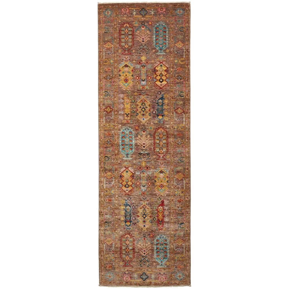 Tappeto Tribal Pakistan marrone bianco 79x243 Tappeto Tribal Pakistan marrone bianco 79x243