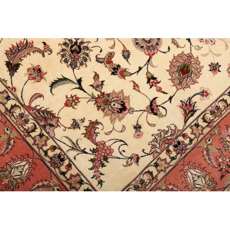 Tappeto Tabriz 50 Raj Persia giallo grigio 202x308