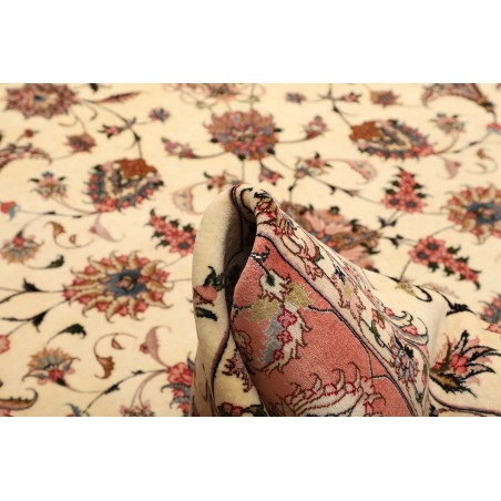 Tappeto Tabriz 50 Raj Persia giallo grigio 202x308