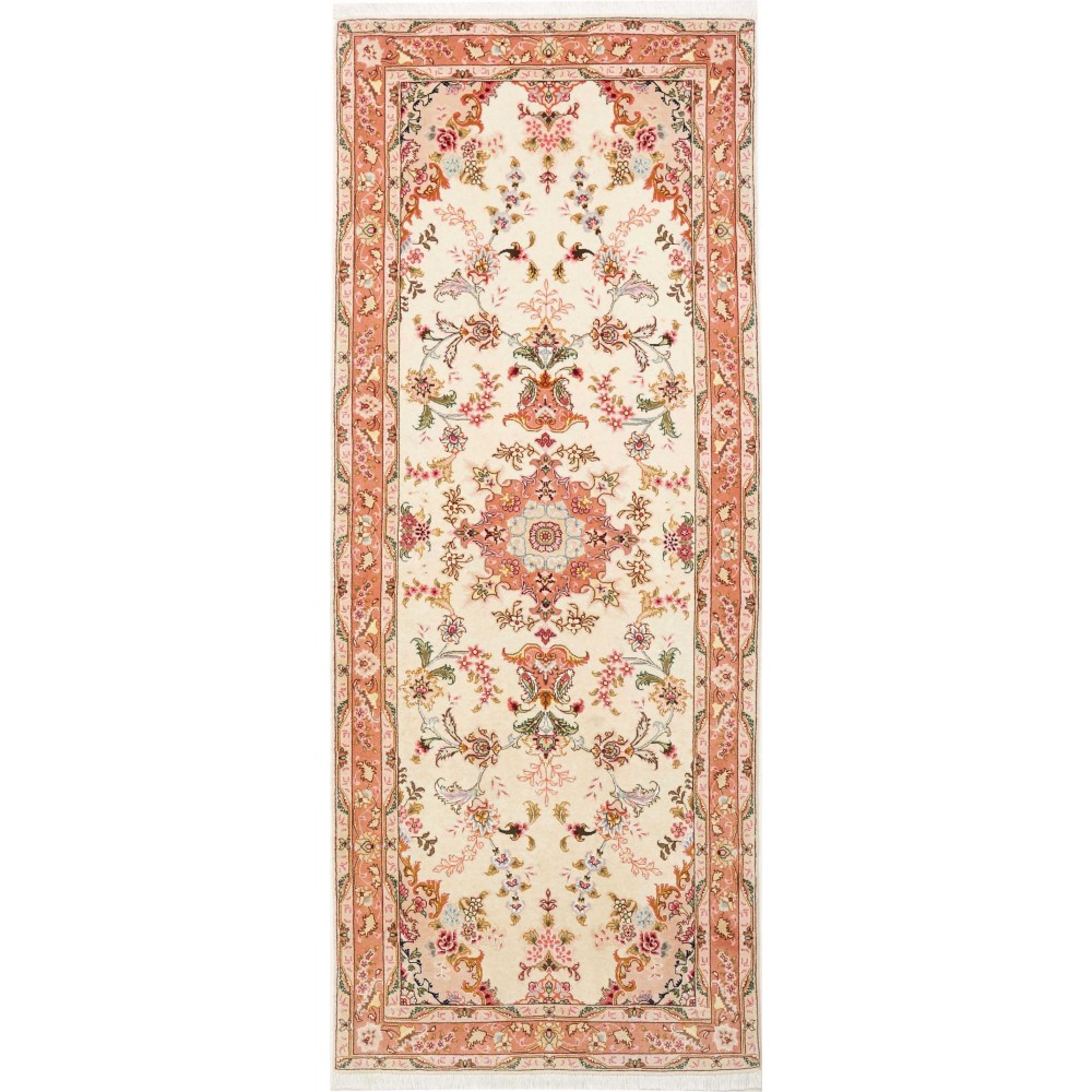 Tappeto Tabriz 50 Raj Persia giallo arancione 77x207