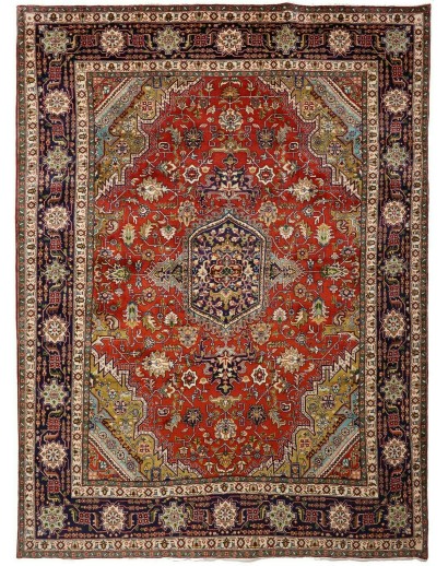 Tappeto Tabriz Persia marrone giallo 250x340