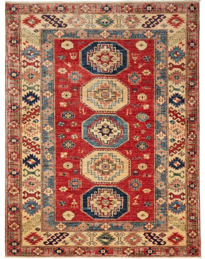 Tappeto Kazak Fine Pakistan rosso grigio 148x191