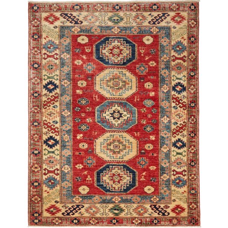 Tappeto Kazak Fine Pakistan rosso grigio 148x191