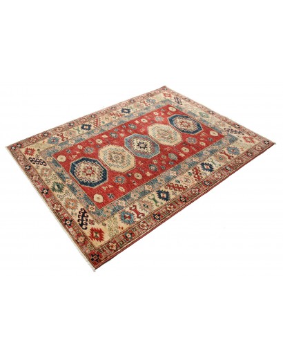 Tappeto Kazak Fine Pakistan rosso grigio 148x191