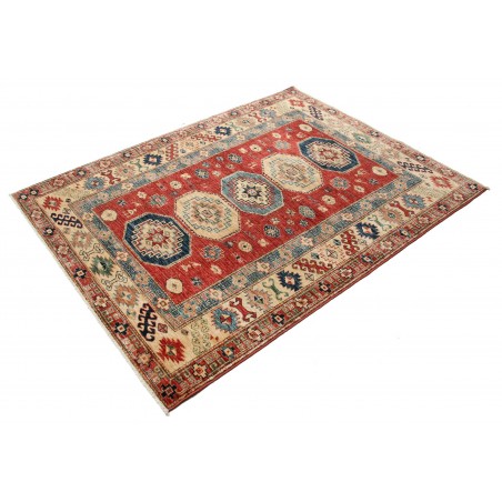 Tappeto Kazak Fine Pakistan rosso grigio 148x191