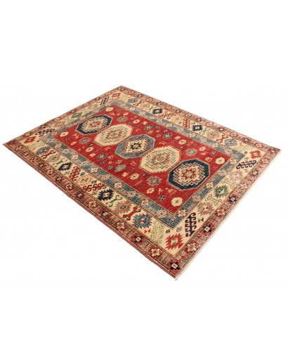 Tappeto Kazak Fine Pakistan rosso grigio 148x191