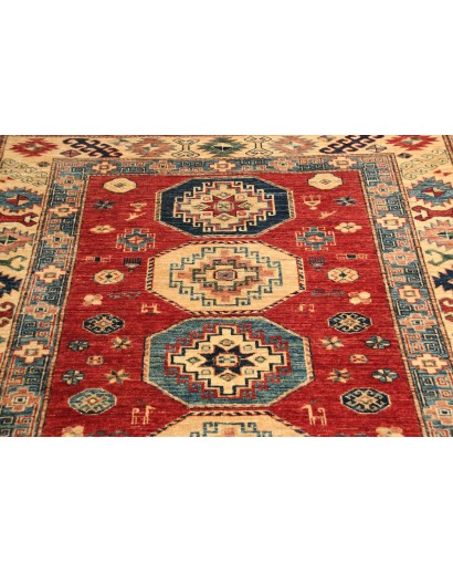 Tappeto Kazak Fine Pakistan rosso grigio 148x191