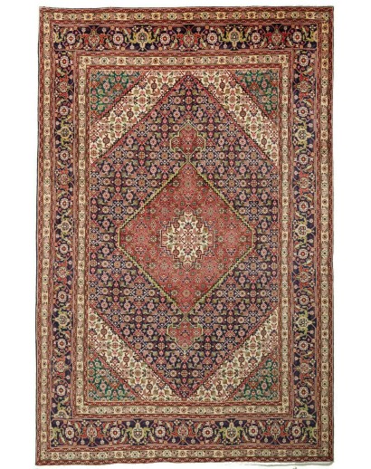 Tappeto Tabriz Persia marrone giallo 200x303