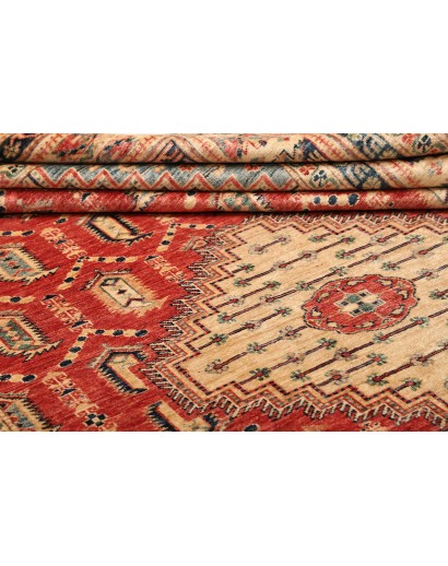 Tappeto Kazak Fine Pakistan marrone grigio 204x308