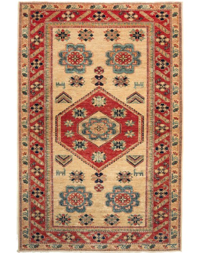 Tappeto Kazak Fine Pakistan marrone grigio 102x155