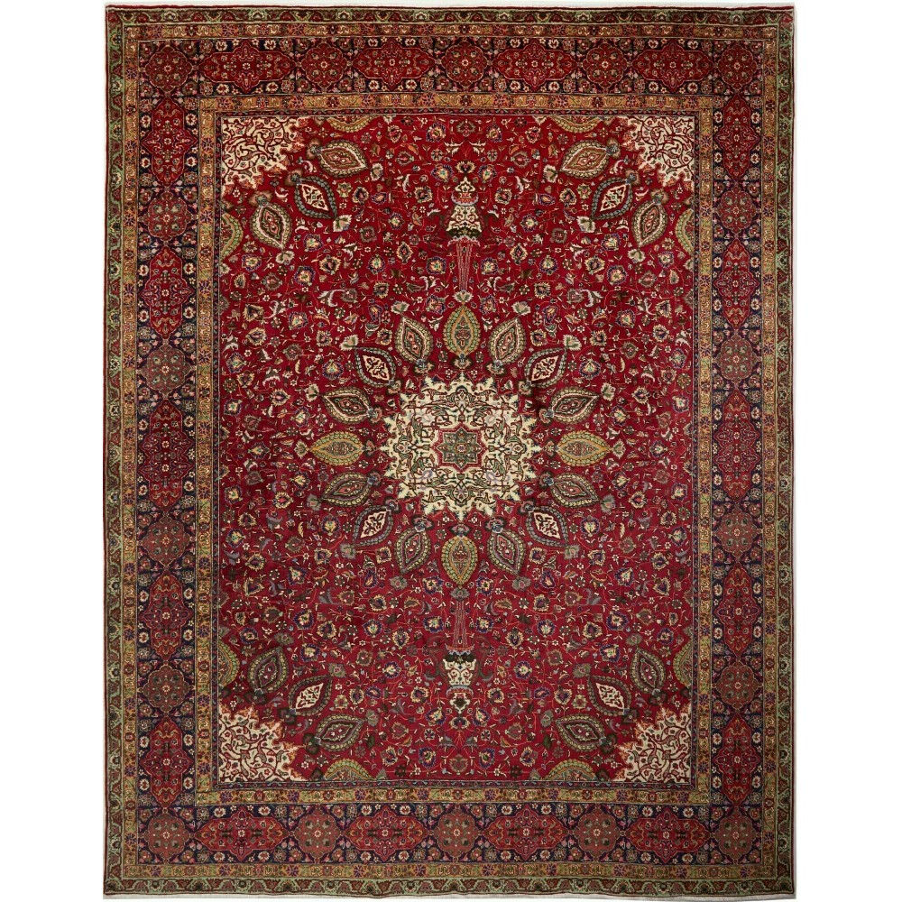 Tappeto Tabriz Persia marrone 302x390 Tappeto Tabriz Persia marrone 302x390