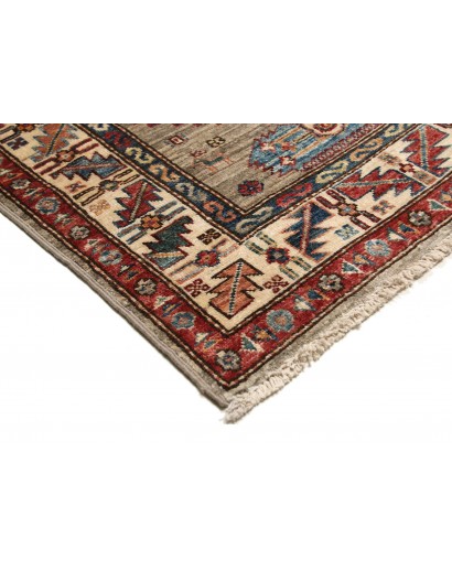 Tappeto Kazak Fine Pakistan bianco grigio 77x309