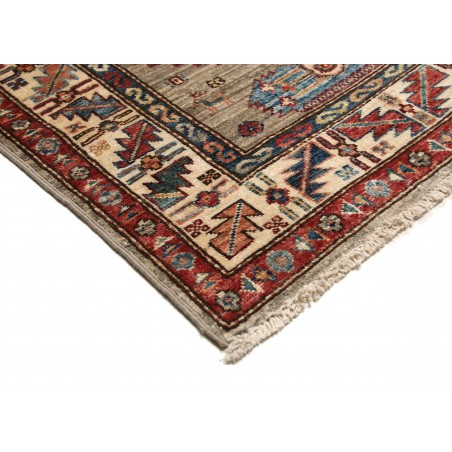 Tappeto Kazak Fine Pakistan bianco grigio 77x309