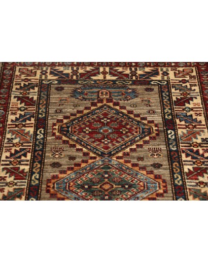 Tappeto Kazak Fine Pakistan bianco grigio 77x309