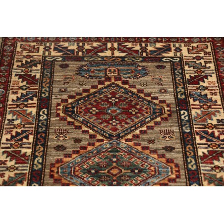 Tappeto Kazak Fine Pakistan bianco grigio 77x309