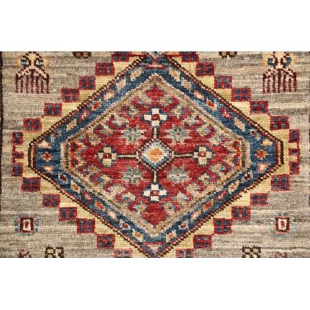 Tappeto Kazak Fine Pakistan bianco grigio 77x309