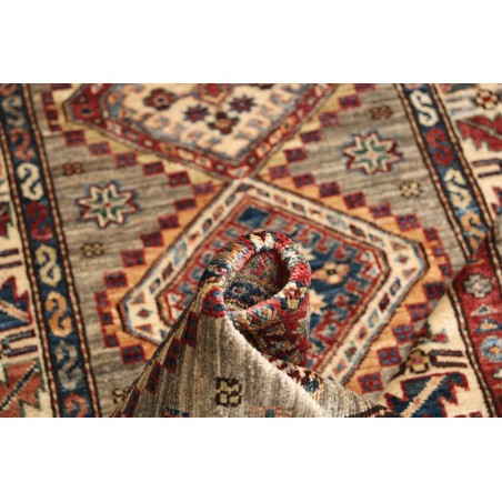 Tappeto Kazak Fine Pakistan bianco grigio 77x309