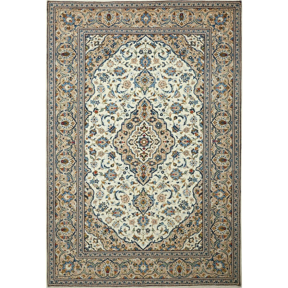 Tappeto Kashan Persia azzurro beige 200x300 Tappeto Kashan Persia azzurro beige 200x300