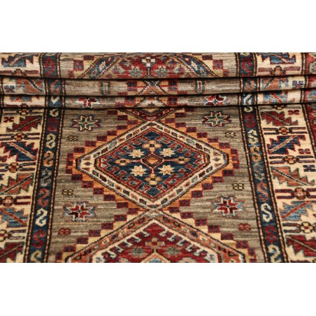 Tappeto Kazak Fine Pakistan bianco grigio 77x309