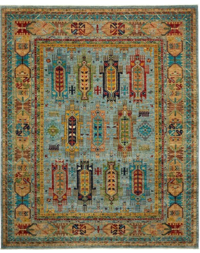Tappeto Tribal Pakistan azzurro marrone 245x305