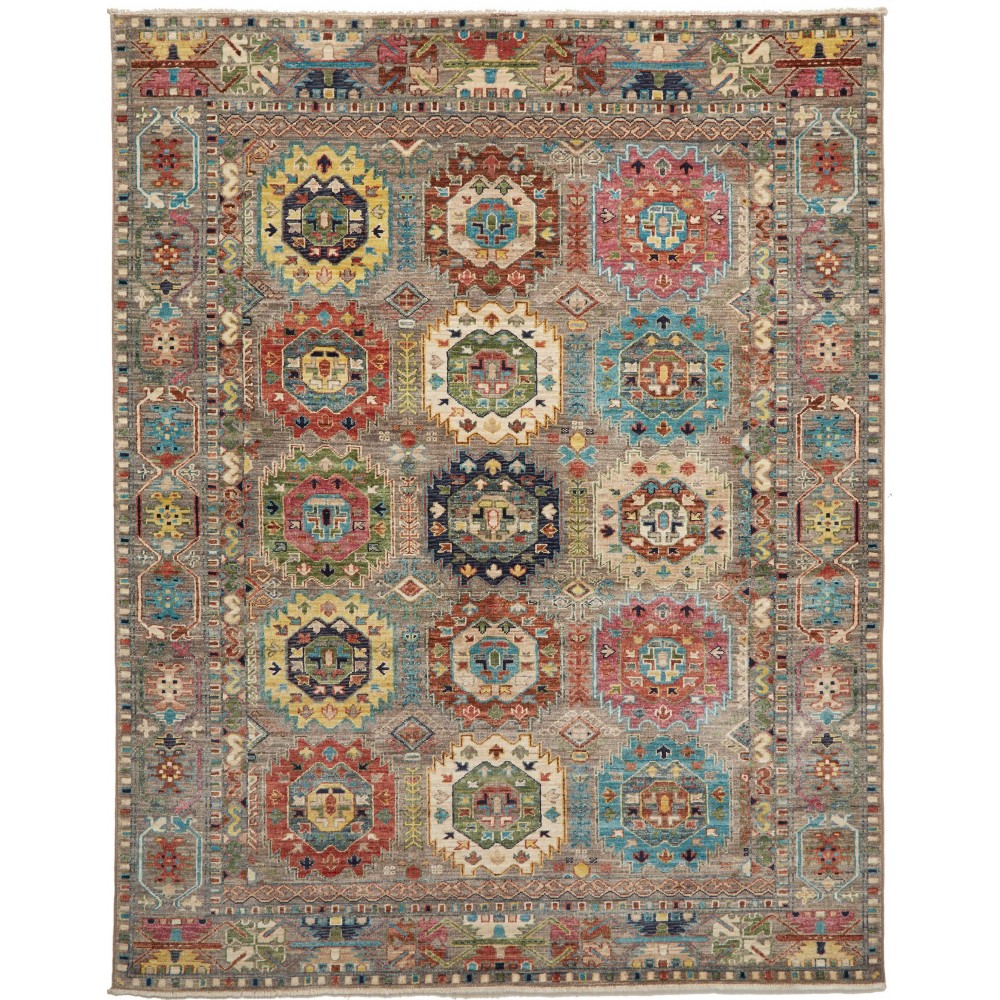 Tappeto Tribal Pakistan bianco marrone 153x198