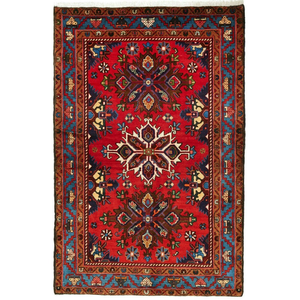 Tappeto Hamadan Persia grigio marrone 135x206 Tappeto Hamadan Persia grigio marrone 135x206
