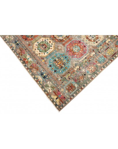 Tappeto Tribal Pakistan bianco marrone 153x198