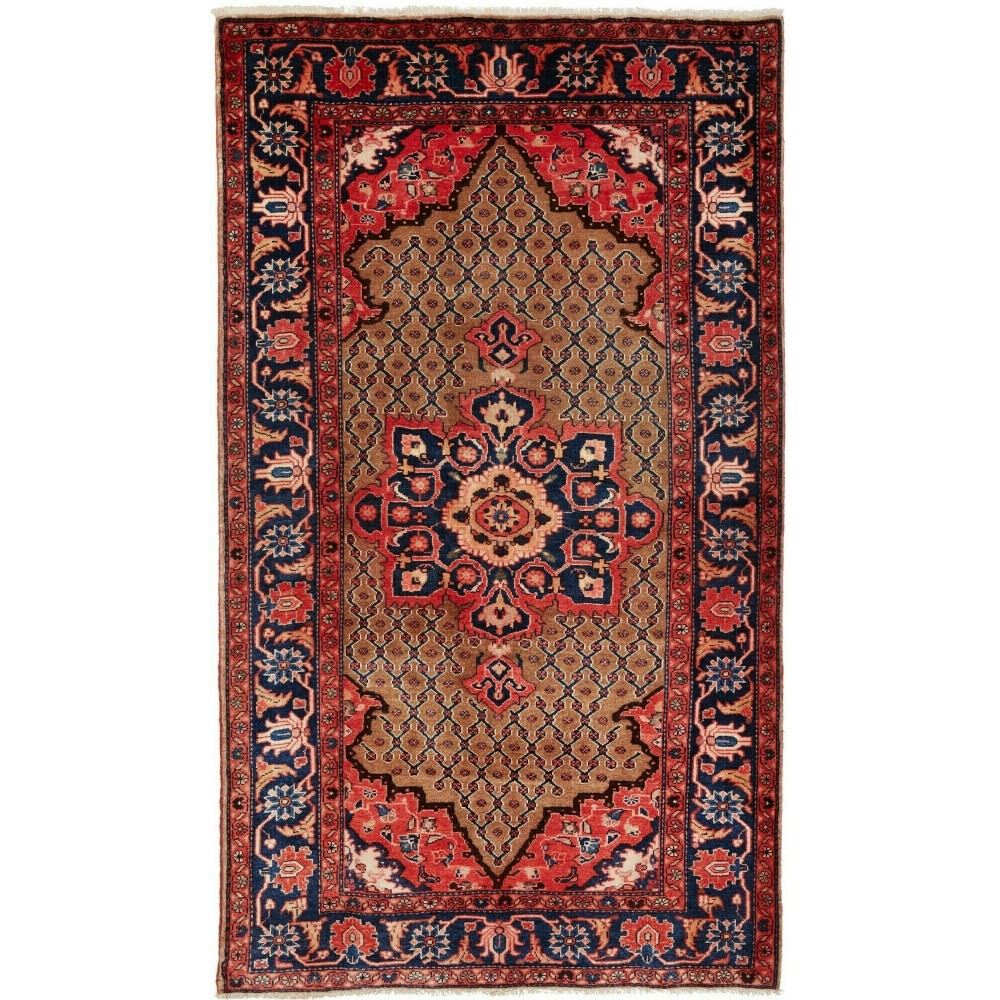 Tappeto Hamadan Persia marrone giallo 132x228 Tappeto Hamadan Persia marrone giallo 132x228