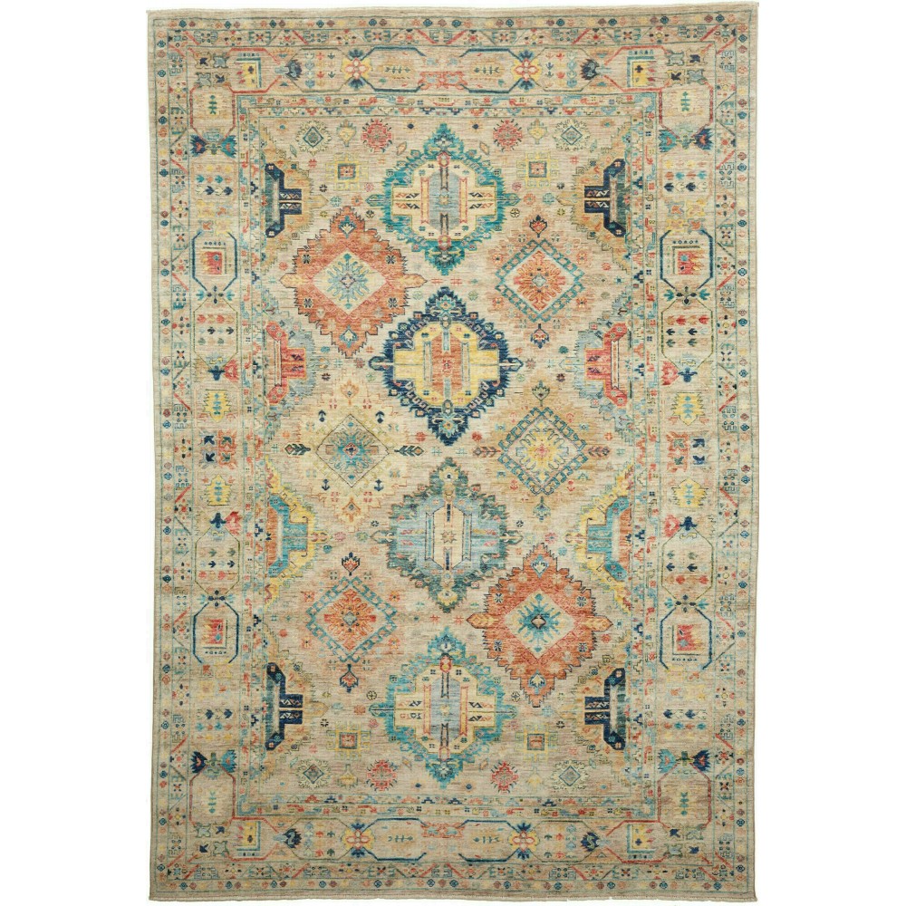 Tappeto Tribal Pakistan marrone grigio 201x296 Tappeto Tribal Pakistan marrone grigio 201x296
